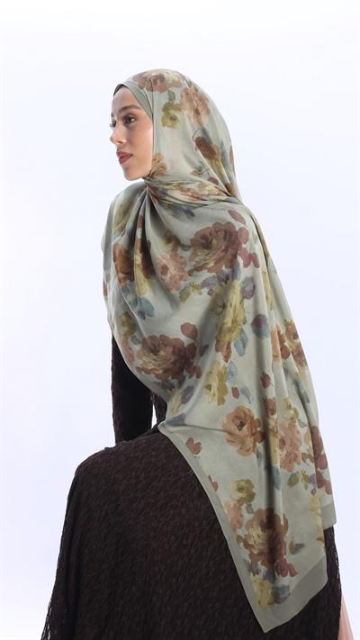 ROSALİNE DESEN ŞAL AÇIK YEŞİL-4