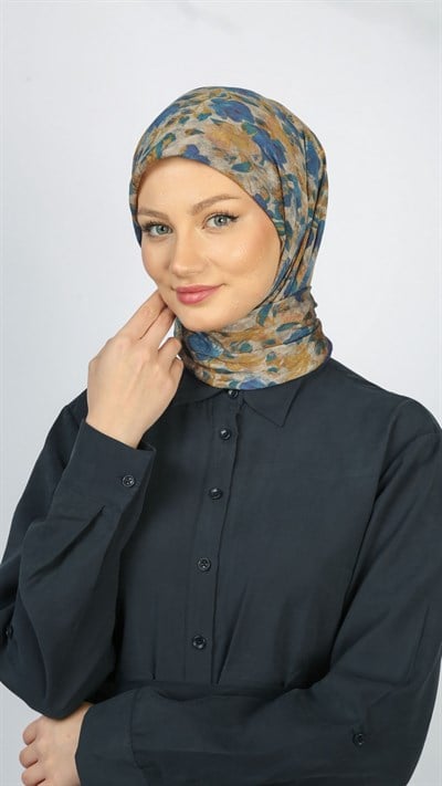 ROSELİER DESEN EŞARP MAVİ
