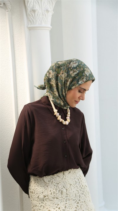 ROSELİER DESEN EŞARP MİNT YEŞİL