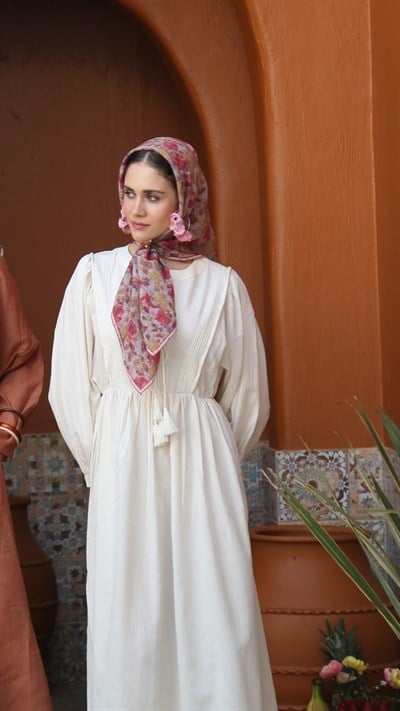 ROSELİER DESEN EŞARP PEMBE