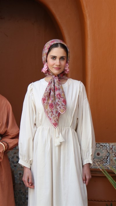 ROSELİER DESEN EŞARP PEMBE