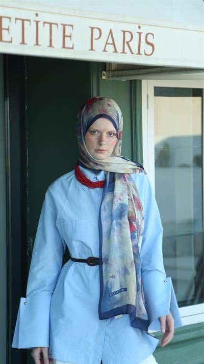 ROSELLE DESEN ŞAL LACİVERT-7