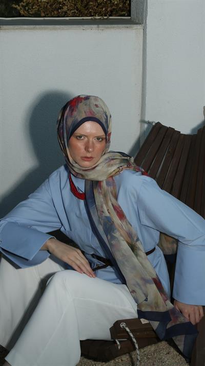 ROSELLE DESEN ŞAL LACİVERT-7