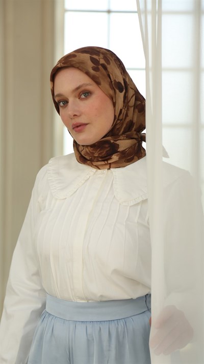 ROZA DESEN EŞARP HARDAL SARI
