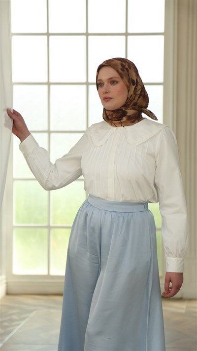 ROZA DESEN EŞARP HARDAL SARI