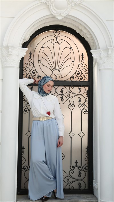 ROZA DESEN EŞARP PETROL MAVİ