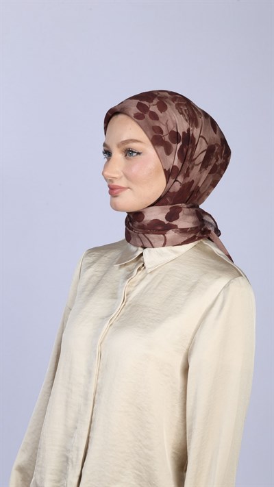 ROZA DESEN EŞARP VİŞNE
