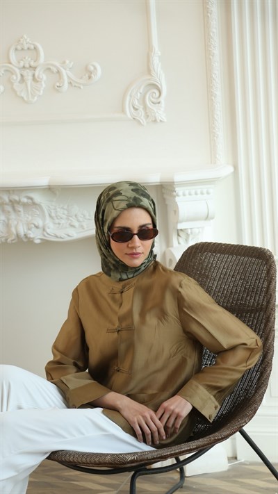 ROZA DESEN EŞARP YEŞİL