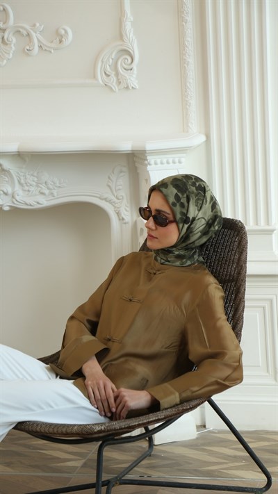 ROZA DESEN EŞARP YEŞİL