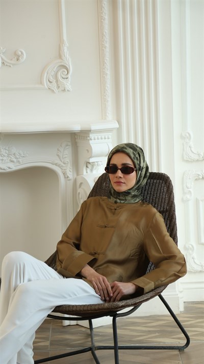 ROZA DESEN EŞARP YEŞİL