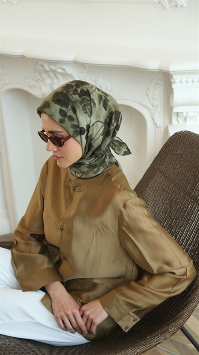 ROZA DESEN EŞARP YEŞİL