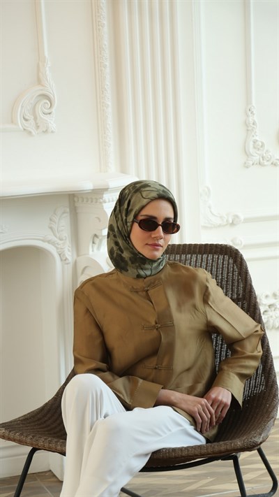 ROZA DESEN EŞARP YEŞİL