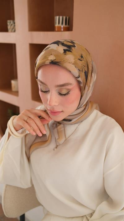 SAKURA DESEN EŞARP SARI-6