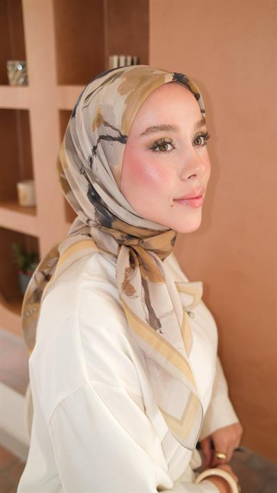 SAKURA DESEN EŞARP SARI-6