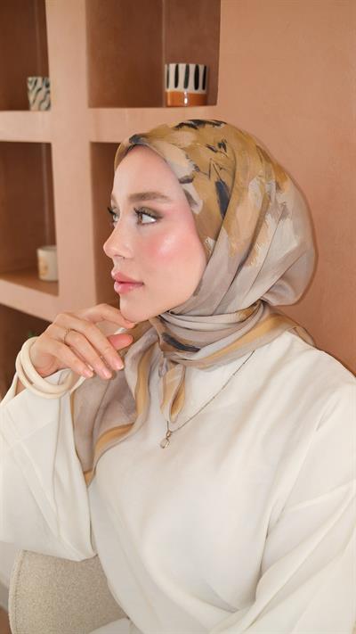 SAKURA DESEN EŞARP SARI-6