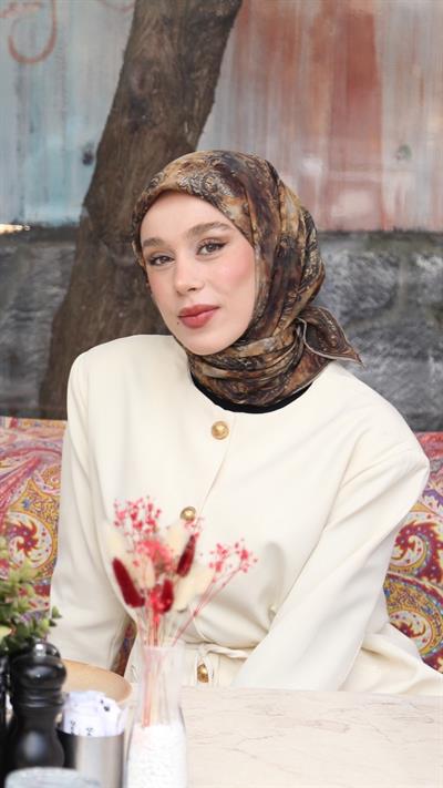 SAYE DESEN EŞARP SİYAH SARI