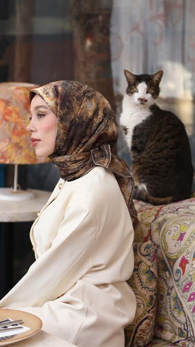 SAYE DESEN EŞARP SİYAH SARI