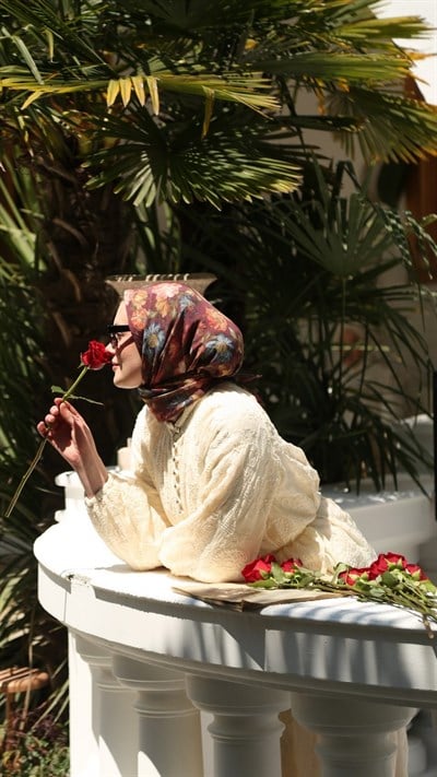 SECRET GARDEN DESEN EŞARP BORDO