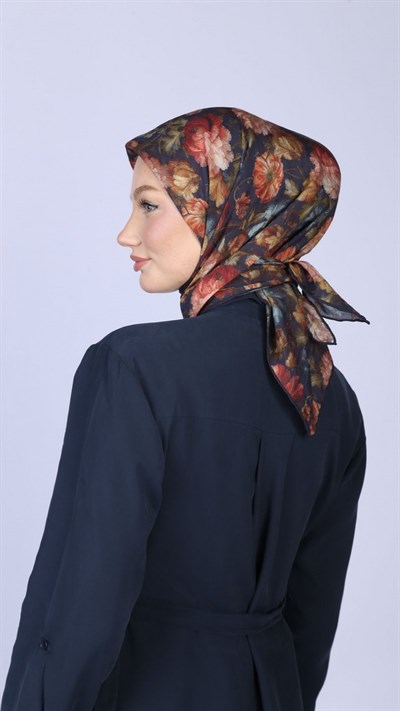 SECRET GARDEN DESEN EŞARP LACİVERT