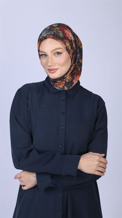 SECRET GARDEN DESEN EŞARP LACİVERT