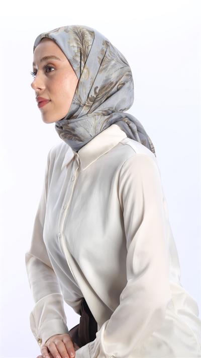 SİONA DESEN EŞARP GRİ-5