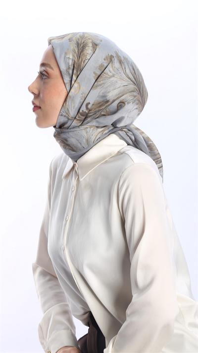SİONA DESEN EŞARP GRİ-5