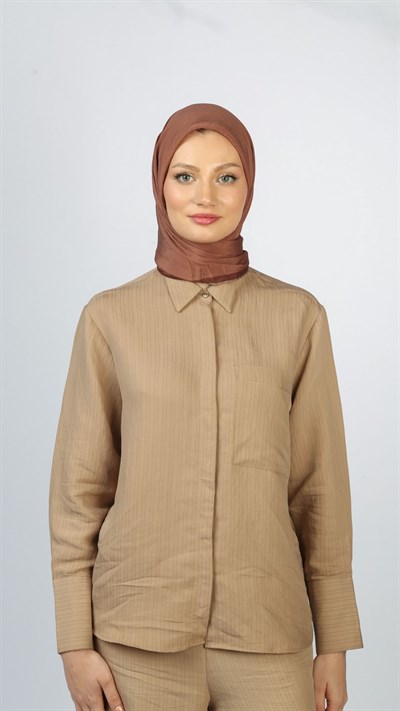 SOFT FRAME DESEN EŞARP CARAMEL