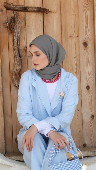 SOFT FRAME DESEN EŞARP GRİ