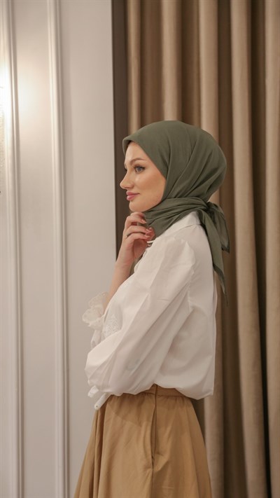 SOFT FRAME DESEN EŞARP HAKİ YEŞİL