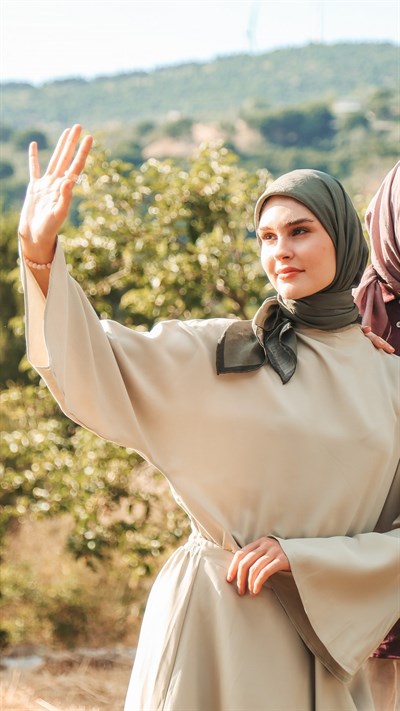 SOFT FRAME DESEN EŞARP HAKİ YEŞİL