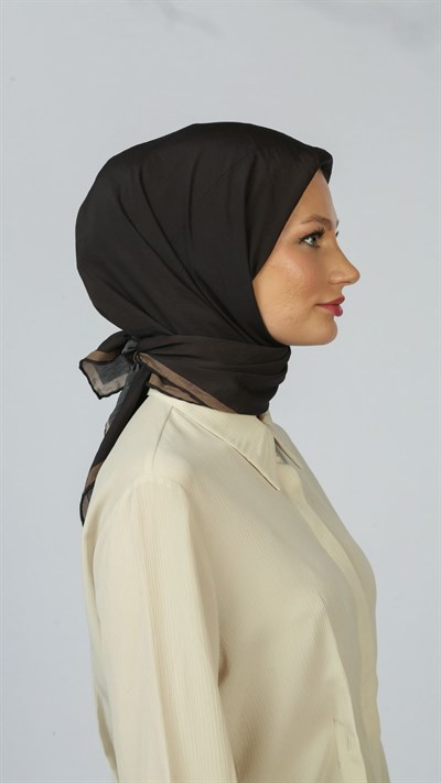 SOFT FRAME DESEN EŞARP KOYU MOR