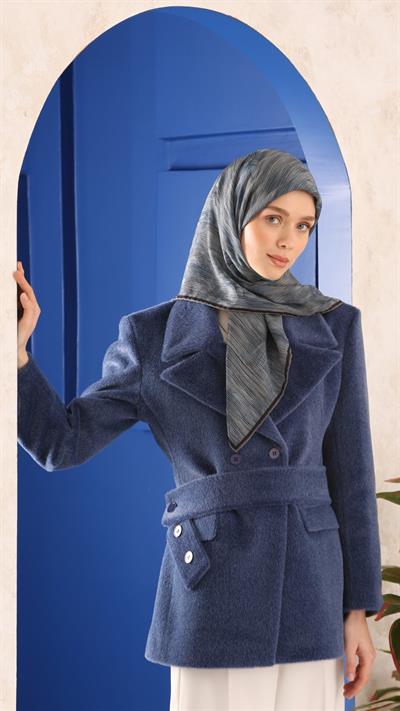 SOLARA DESEN EŞARP LACİVERT