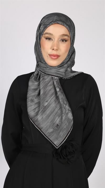 SOLARA DESEN EŞARP SİYAH GRİ