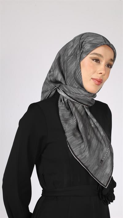SOLARA DESEN EŞARP SİYAH GRİ