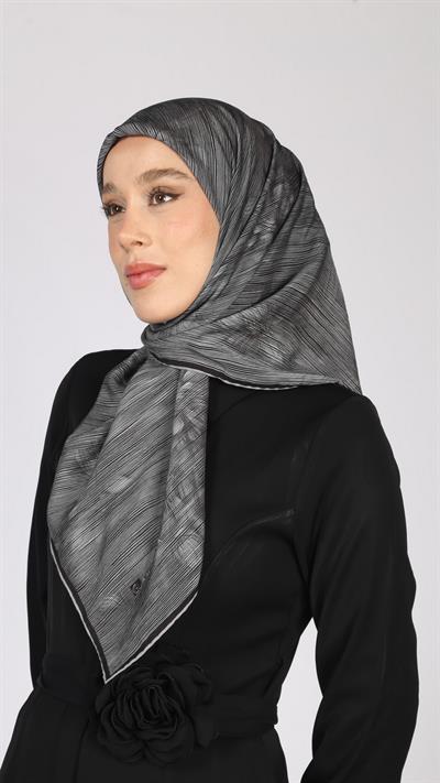 SOLARA DESEN EŞARP SİYAH GRİ