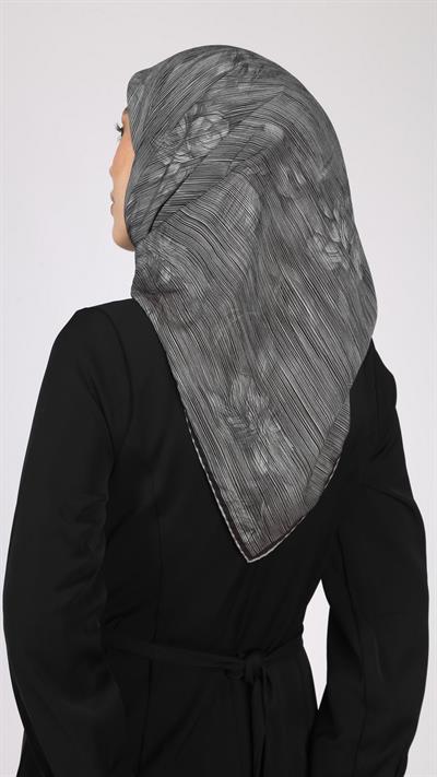 SOLARA DESEN EŞARP SİYAH GRİ