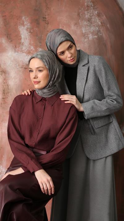 SOLARA DESEN EŞARP VİZON