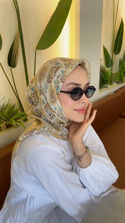 SOLENNE DESEN EŞARP SARI-3