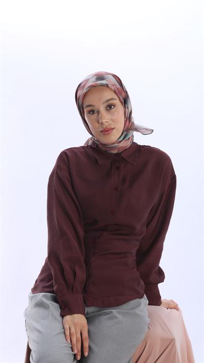 SOLVİA DESEN EŞARP PEMBE-5