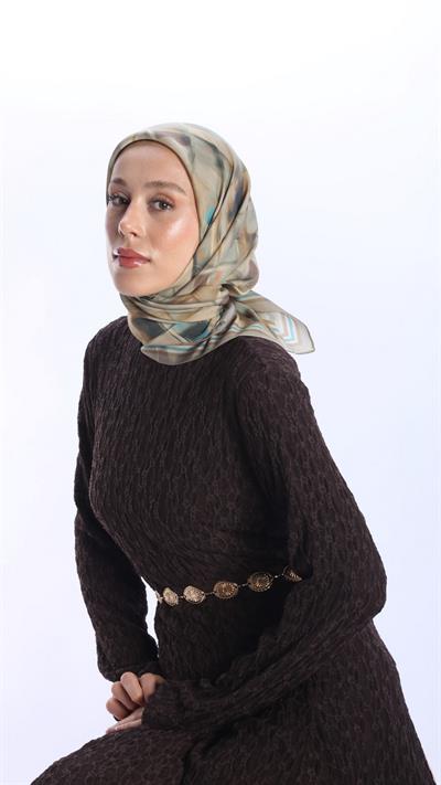 SOLVİA DESEN EŞARP YAĞ SARISI-4