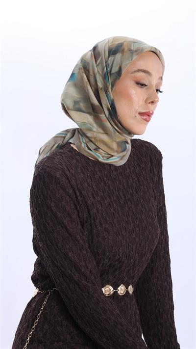 SOLVİA DESEN EŞARP YAĞ SARISI-4