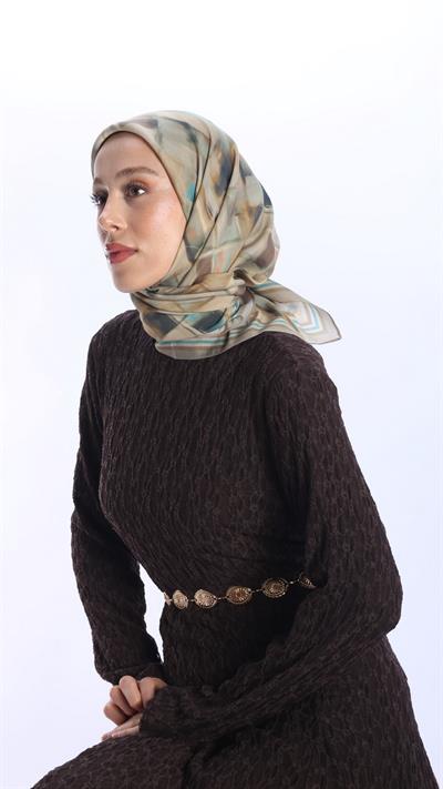 SOLVİA DESEN EŞARP YAĞ SARISI-4