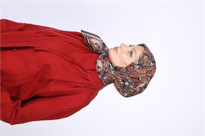 Talya Desen Eşarp Siyah Kırmızı