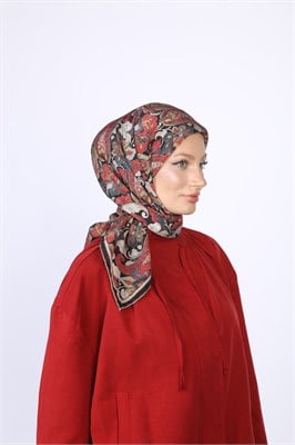 Talya Desen Eşarp Siyah Kırmızı