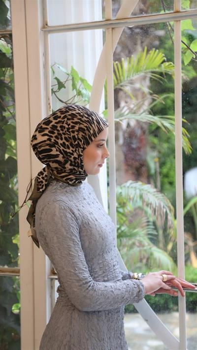 TİGRİS DESEN EŞARP YEŞİL-2