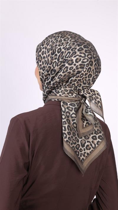 TİNY LEOPARD DESEN EŞARP HAKİ YEŞİL