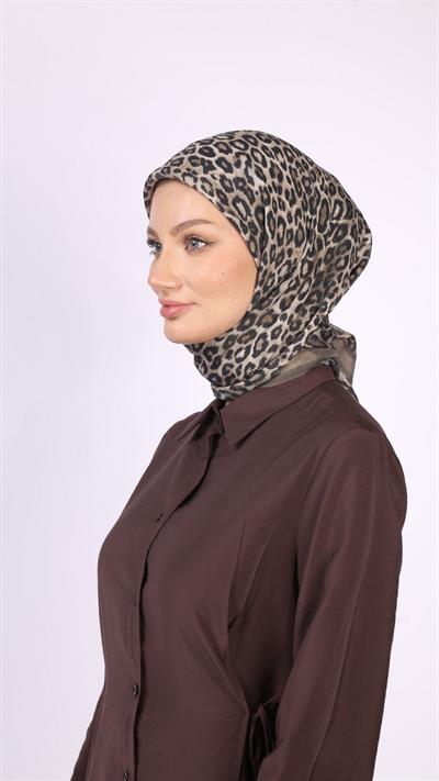 TİNY LEOPARD DESEN EŞARP HAKİ YEŞİL