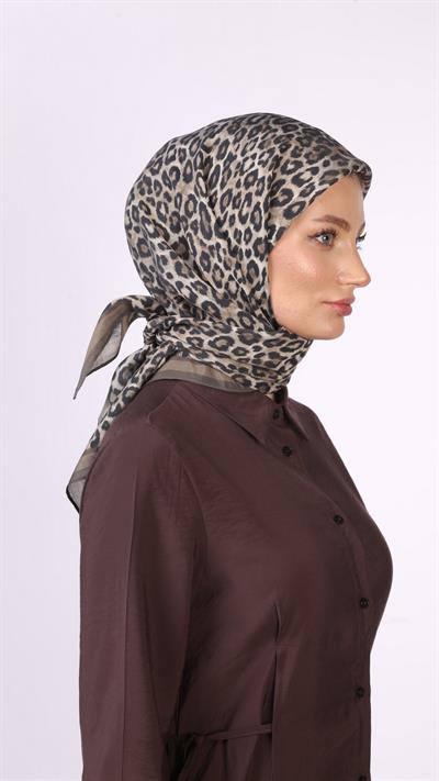 TİNY LEOPARD DESEN EŞARP HAKİ YEŞİL