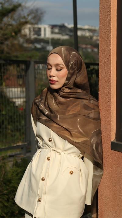 VALERIA DESEN ŞAL ZEYTİN YEŞİL
