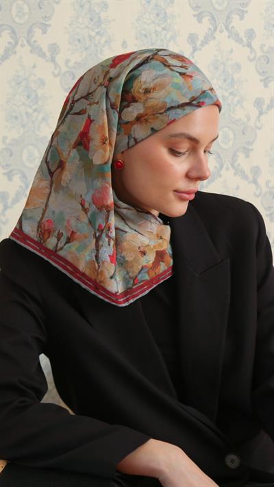 VELİNA DESEN EŞARP AÇIK MAVİ-2